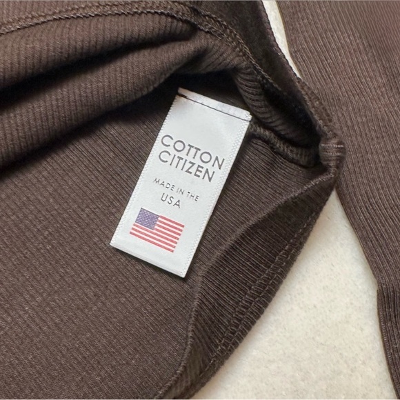 Cotton Citizen Women’s Verona‎ Ribbed Crop Long Sleeve Shirt Espresso XS-NWT - Picture 6 of 6